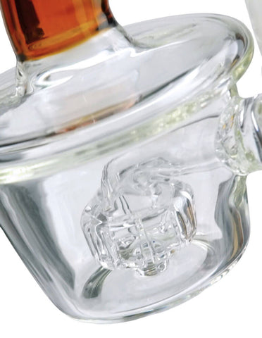 🍄 Amber Mushroom Recycler Bong – Smooth Hits, Fun Vibes 7"