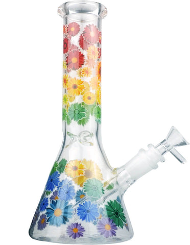 10" Sunflower Design Glass Water Pipe
