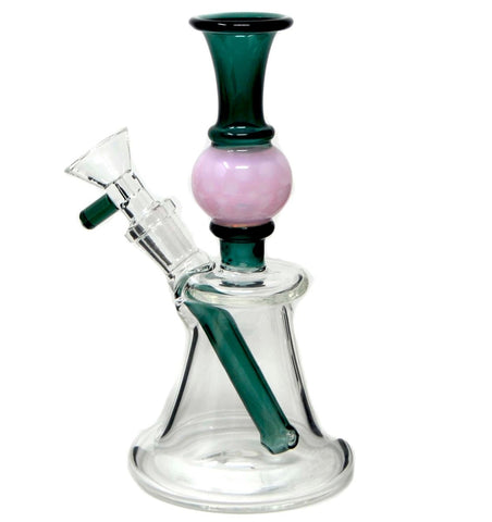 7" Green Pink Ball Unique Design Glass Water Pipe - SmokingCats - Discreet Ship from Texas !