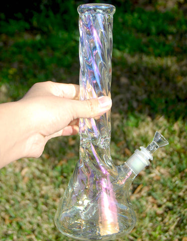 12" 5mm Twisting Beaker Glass Bong Pipe