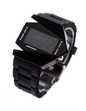 Elegant Plane Style Digital Display LED Silicone Wrist Watch Black