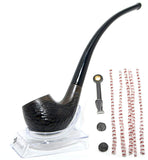 ShowJade Bent Tobacco Pipe Handmade with Sandalwood with Patterns
