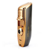 Jobon Cigar Cigarette Butane Lighter with Cigar Punch In Triple Torch