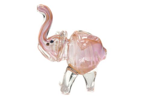 2" gold fume X mini elephant animal glass pipe