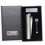 CLIPPER Butane Refillable Tobacco Pipe Metal Lighter - 45 Angle Soft Flame