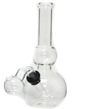 6" Clear Round Beaker Glass Oil Rig w/ Attached Oil Burner (Made in USA)