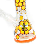 10" Yellow Bees on Glass Water Pipe Bong