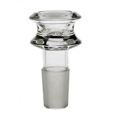 Clear glass replacement bowl with a wide rim and frosted male joint