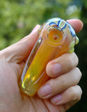 4" Dot Square Glass Spoon Pipe
