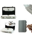The Mini Aluminum Briefcase Card Carrier,Wallets for Unisex Silver color