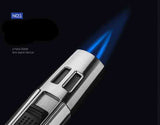 Honest Cigar Tobacco Lighter Jet Torch Dual Blue Flame, Refillable Butane