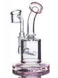 6" Pink  Glass Water Pipe Bong with Inline