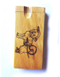 Samurai dog Dugout wood hard cigarette box holder