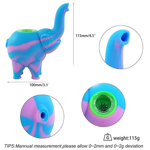 4.5" Silicone Elephant Tobacco Pipe