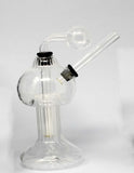 6" Clear Round Beaker Glass Oil Rig w/ Attached Oil Burner
