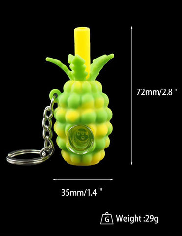 Pineapple Silicone Spoon Pipe with Key Chain