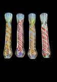 3.5" Mixed Swirl Lining Design Glass Chillum PIpe