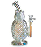 8" Holographic Rainbow Design Pineapple Glass Water Pipe
