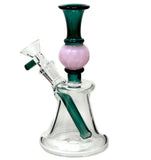 7" Green Pink Ball Unique Design Glass Water Pipe